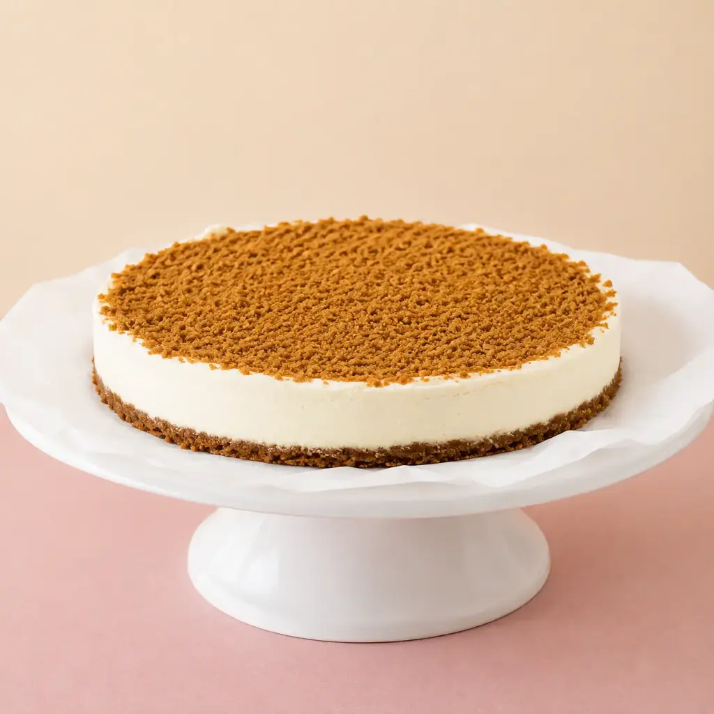 No-Bake White Chocolate Biscoff Cheesecake