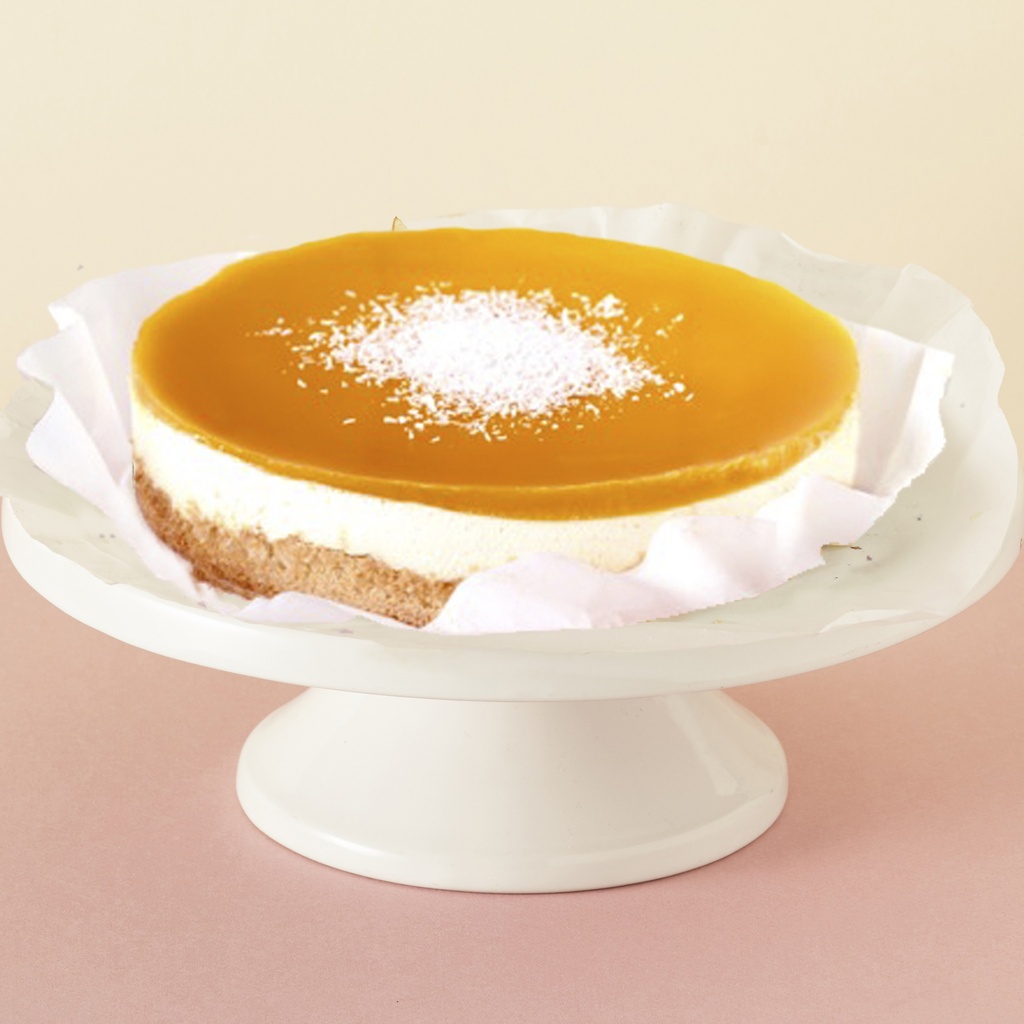 Cheesecake with coconut and passion fruit