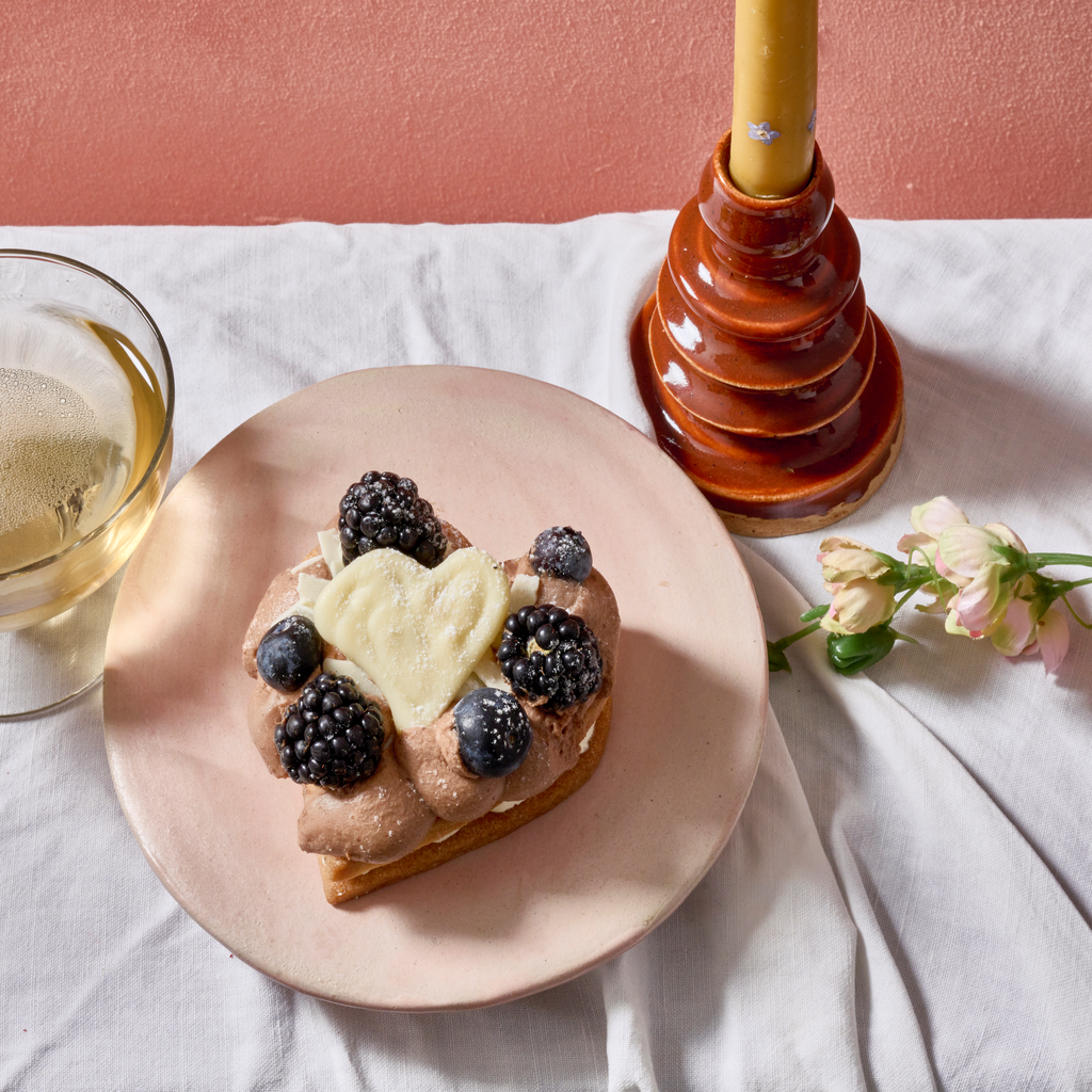 Hartje bosbes met chocomousse