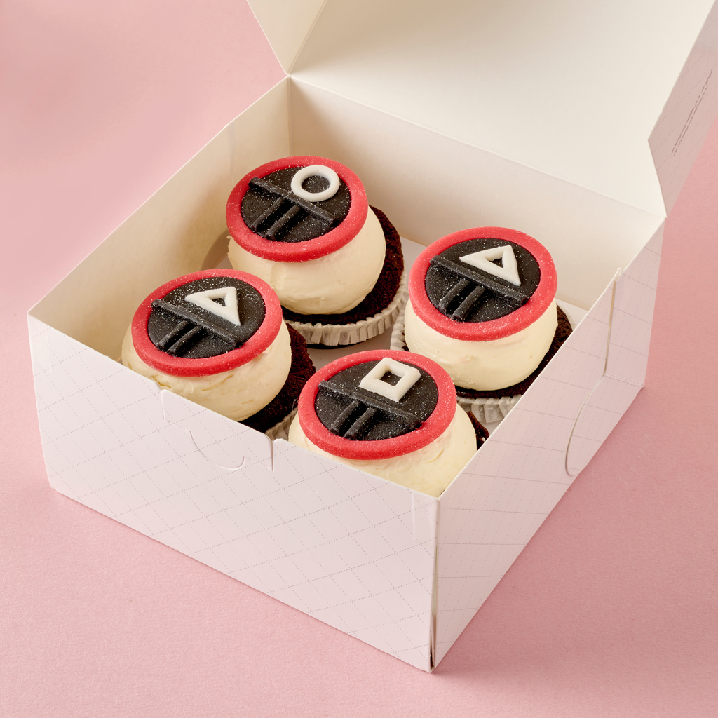 Squid Game red velvet cupcake box 