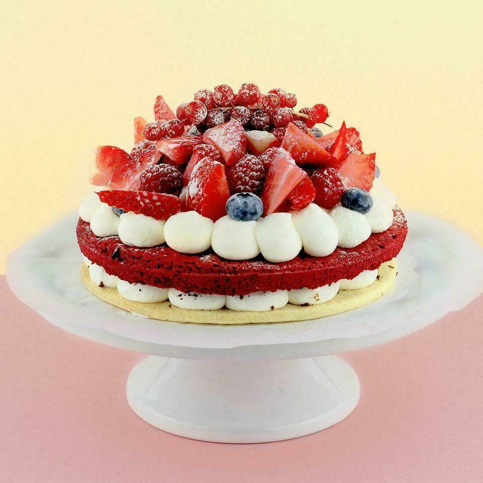 Layer cake velours rouge